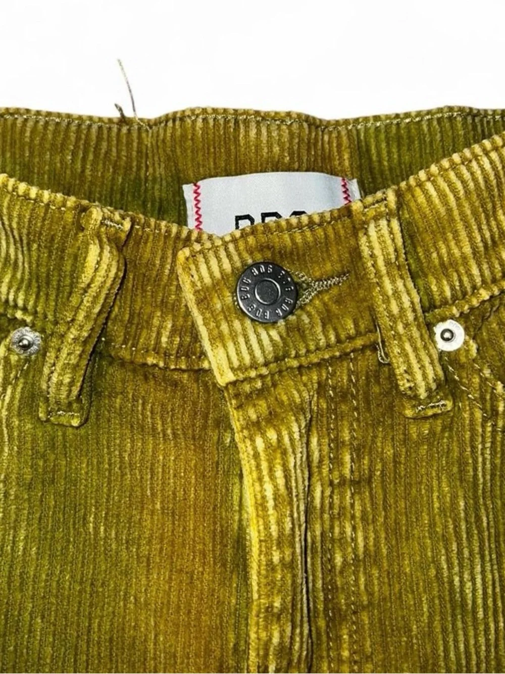 BDG Yellow/Olive Green Corduroy Jeans 24 - Picture 3 of 8